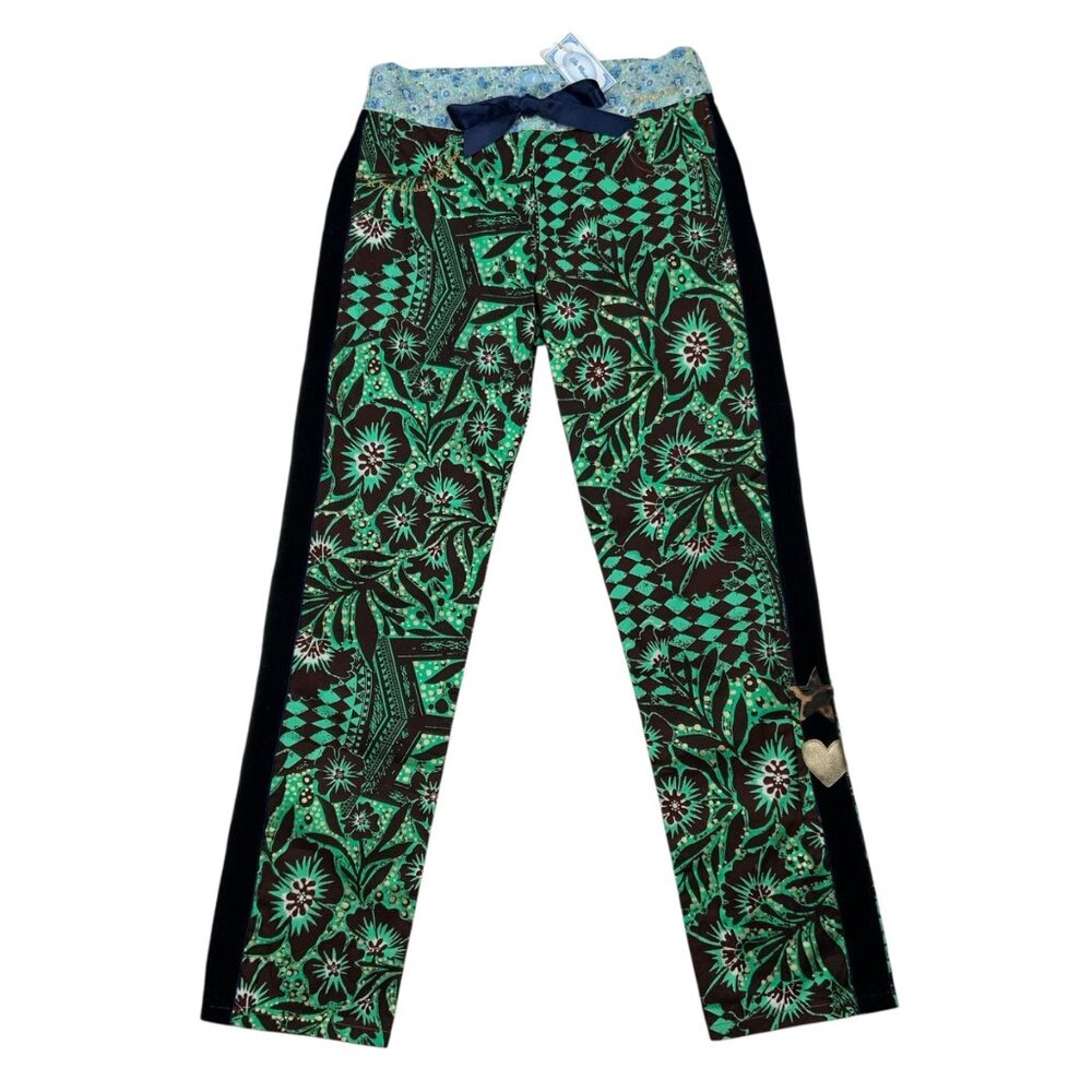 L'ÎLE BLEUE Boubou Barbara Pant S Floral Straight Leg NEW